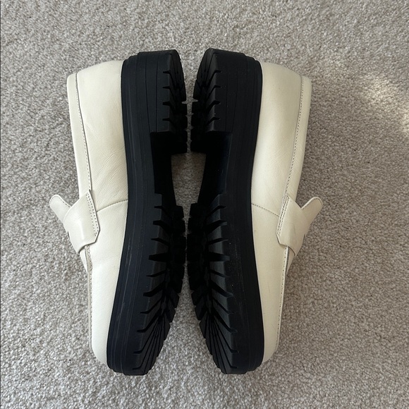 QUINCE Italian Leather Lug Sole Loafers in Bone - Picture 3 of 7